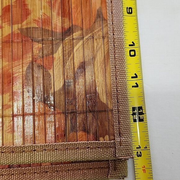 Floral Red Hibiscus Bamboo Placemats 3-piece Set - Picture 5 of 5